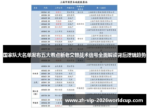 国家队大名单发布五大看点新老交替战术信号全面解读背后逻辑趋势