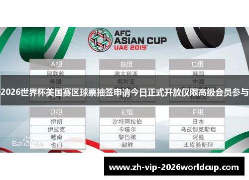 2026世界杯美国赛区球票抽签申请今日正式开放仅限高级会员参与
